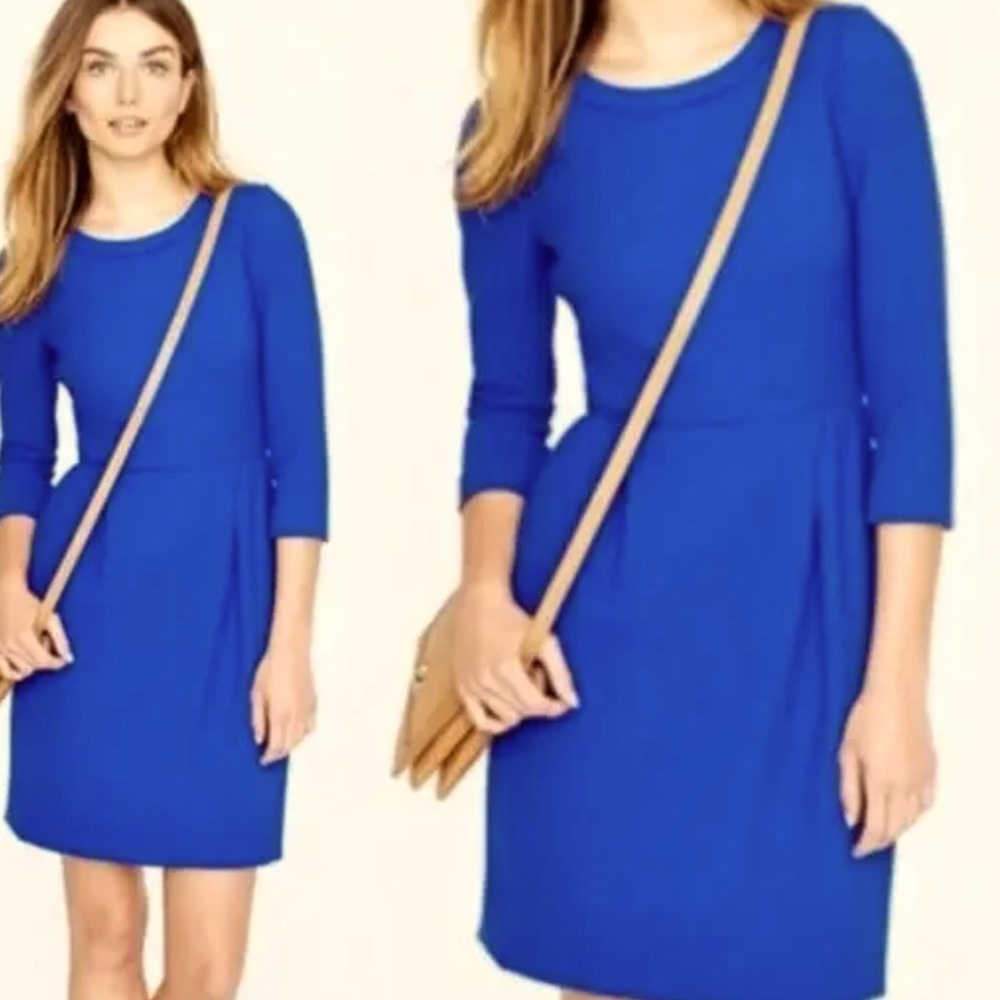 J Crew | 100% Wool Teddie Dress | 3/4 Sleeve | Raw Neckline | Size 4